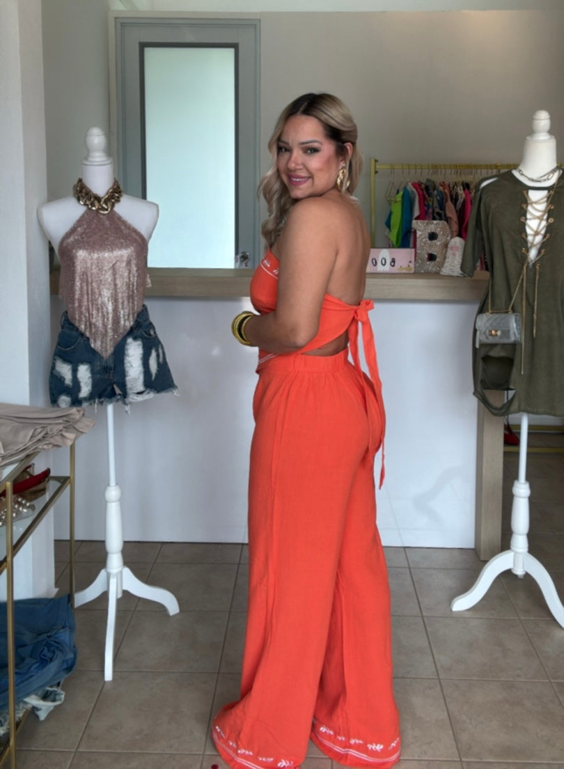 Coral Pants Set