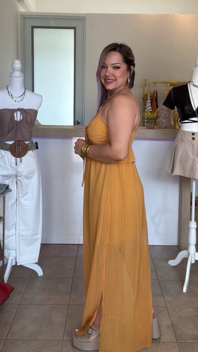 Mustard Sheer Maxi