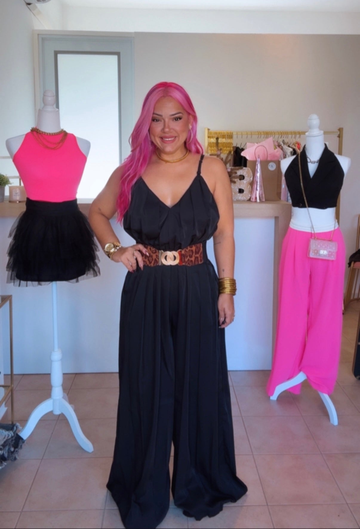 Black Pleated Jumpsuit