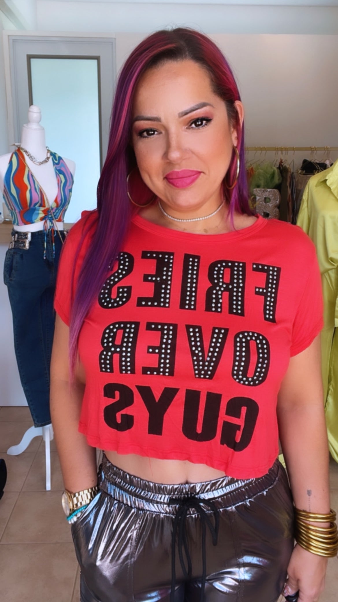 Fries Over Guys Crop Top