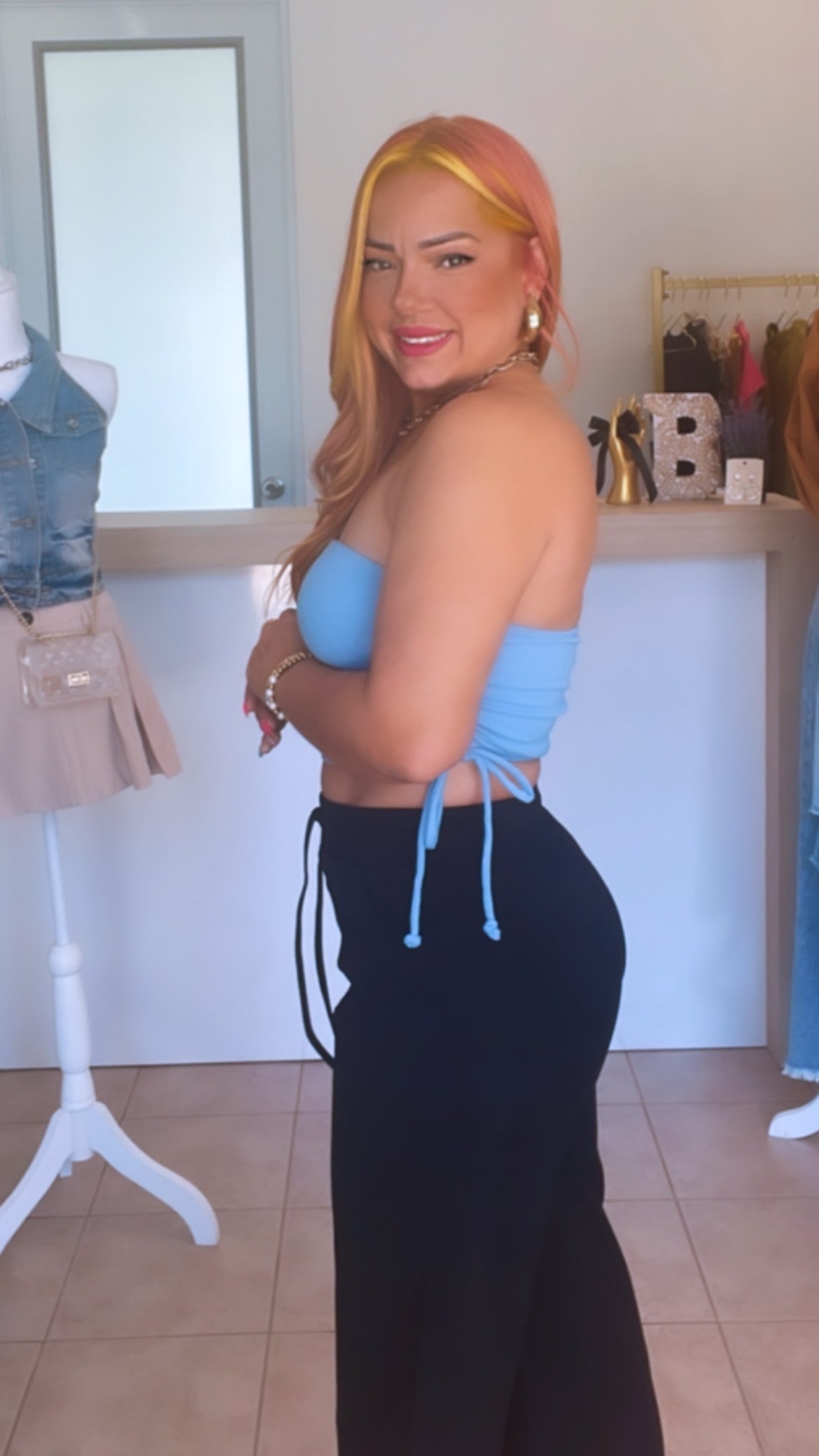 String Tube Crop Top