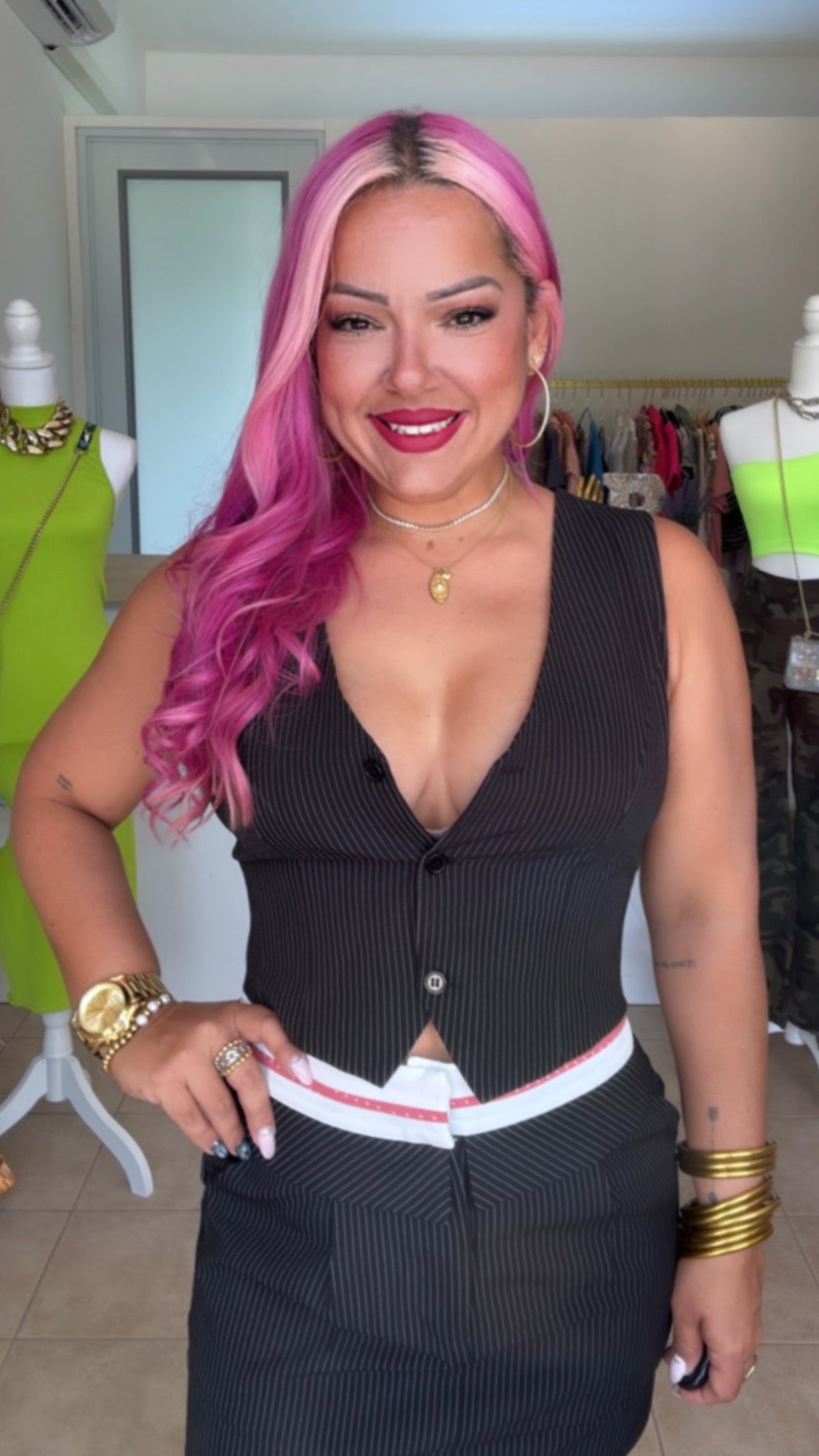 Pinstripes Vest Set