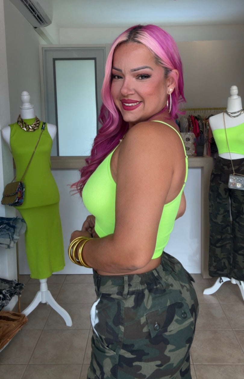 Neon One Shoulder Top