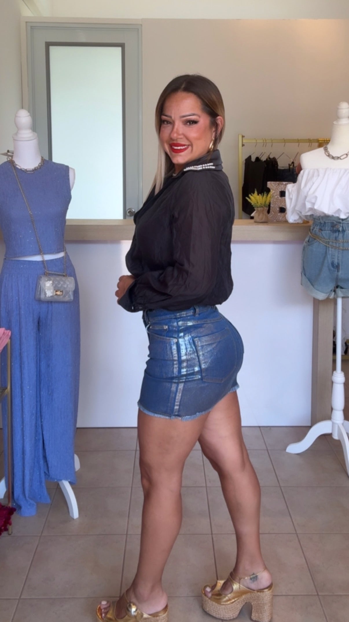 Denim/Silver Skirt