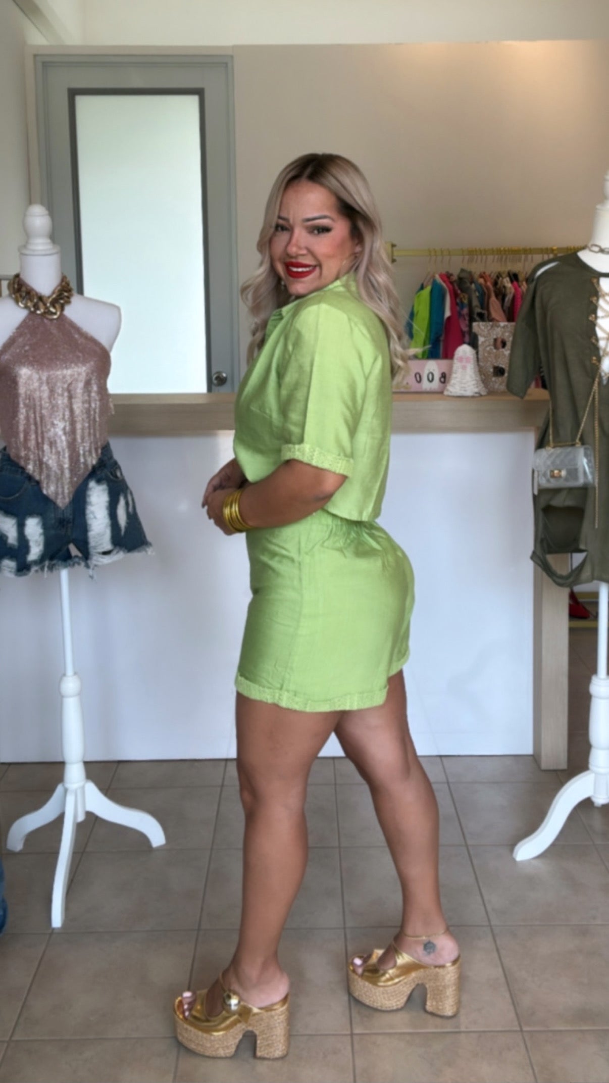 Light Green Short Set
