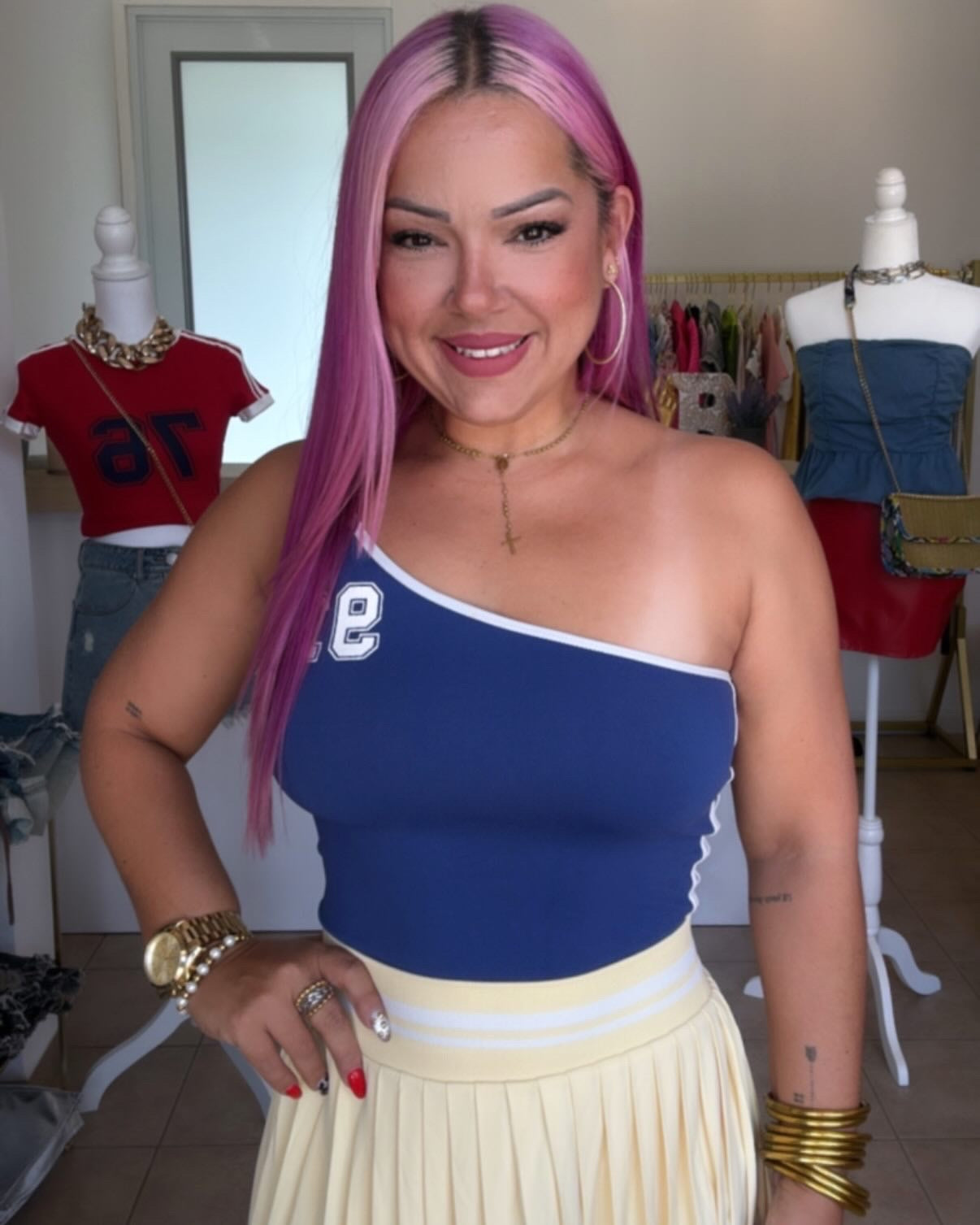 Retro One Shoulder Top