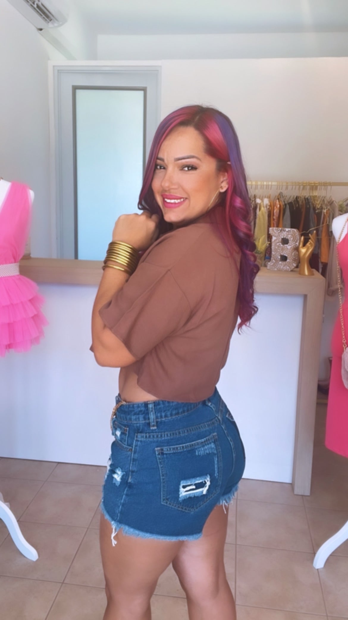 Denim Ripped Short