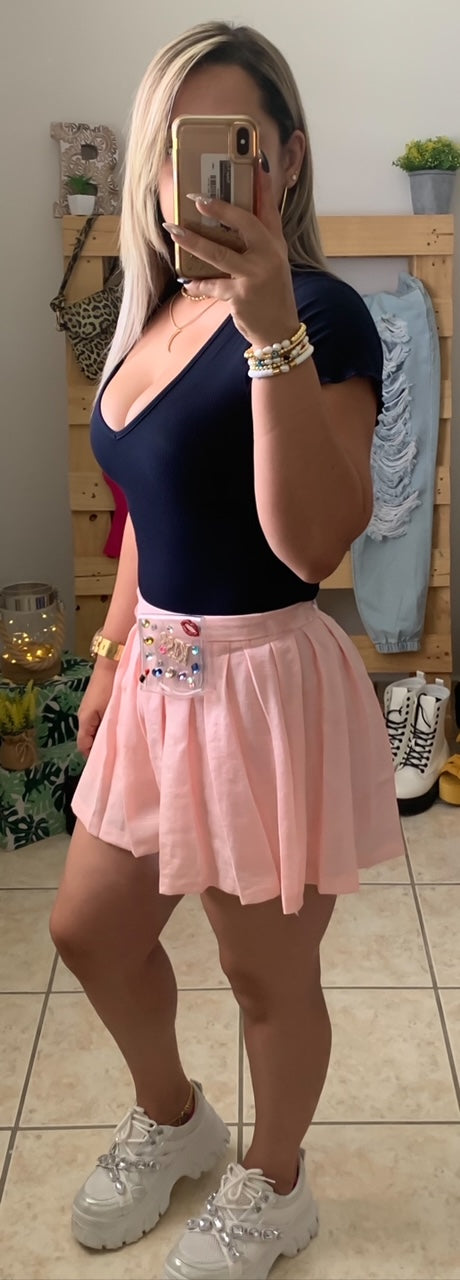 Pink Pleated Short