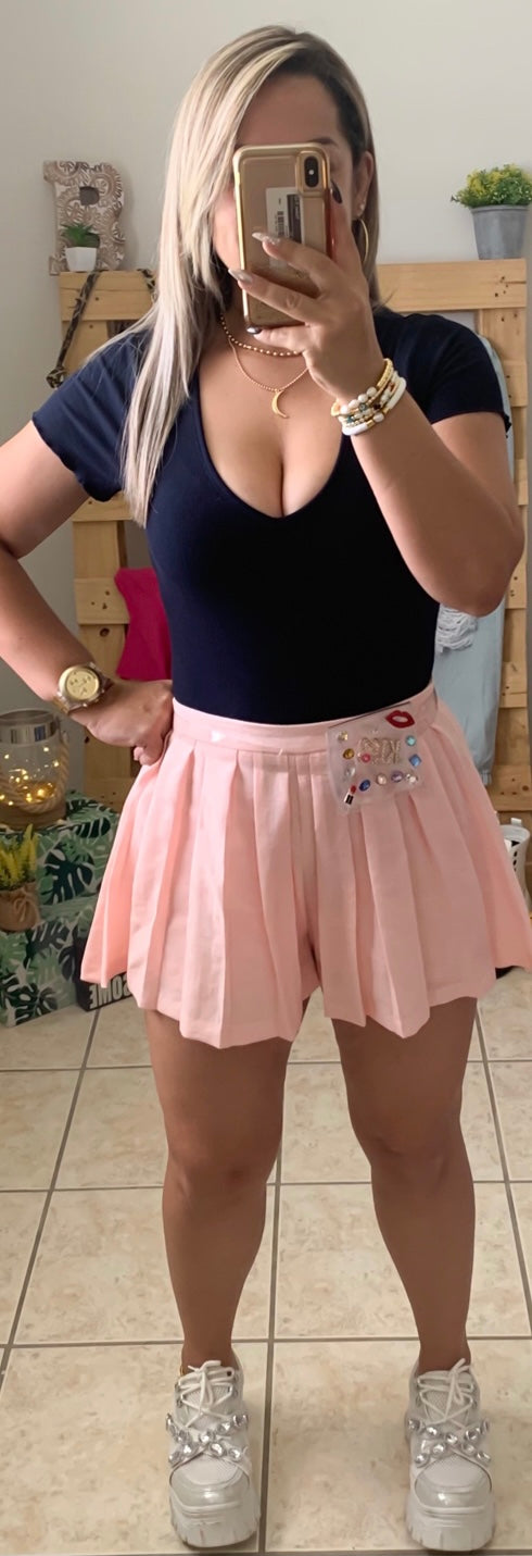 Pink Pleated Short
