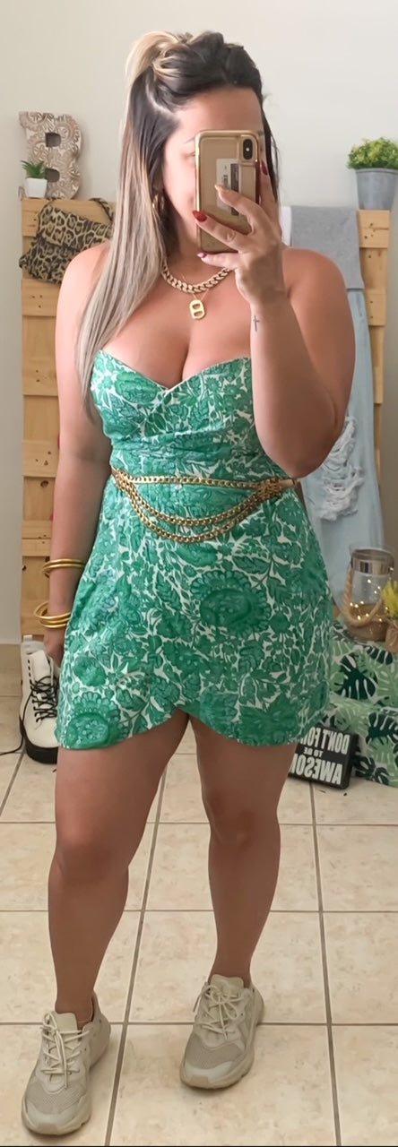 Green Print Dress