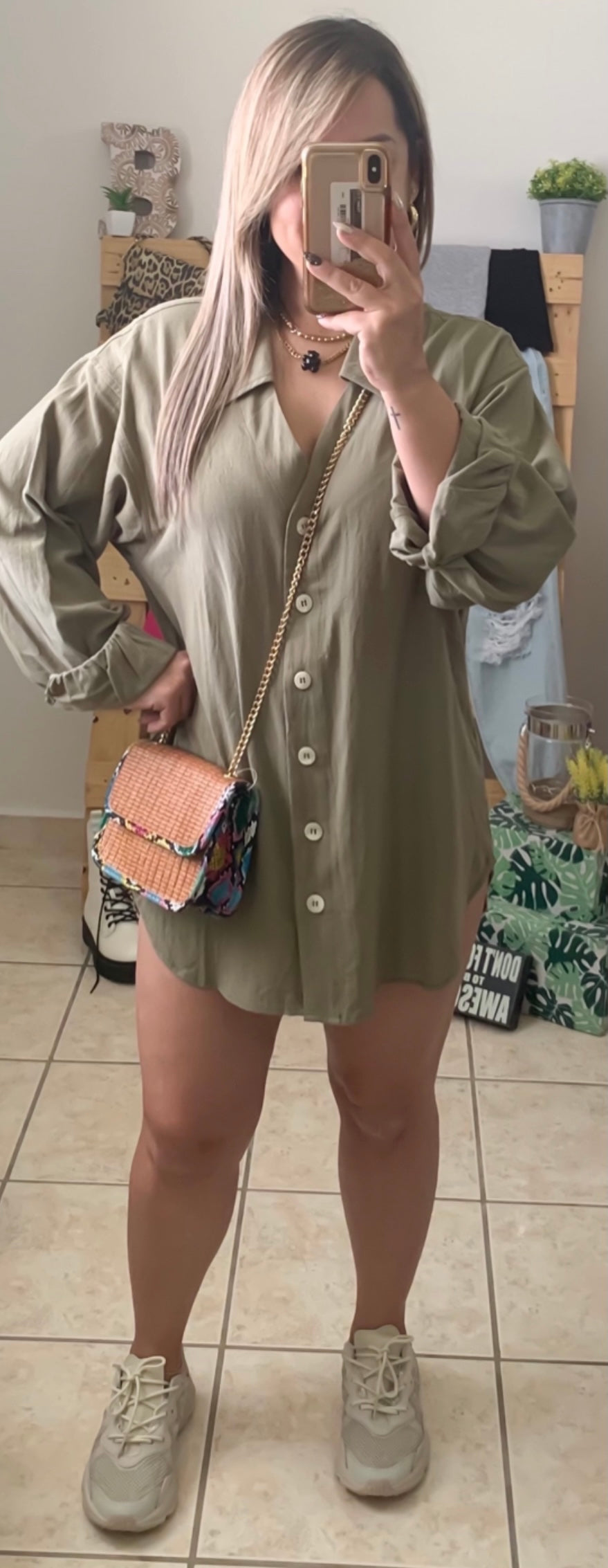 Olive Shirt Dress