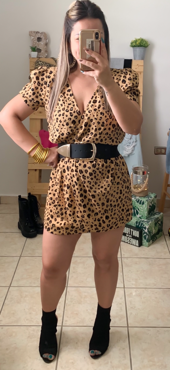Puffy Shoulders Dress