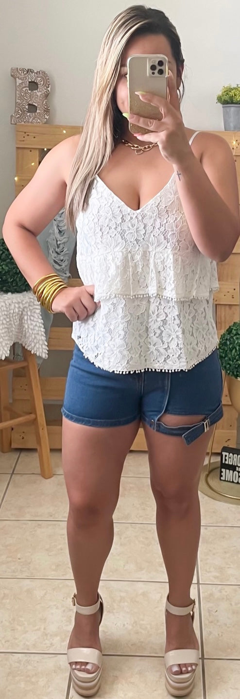 White Crochet Top