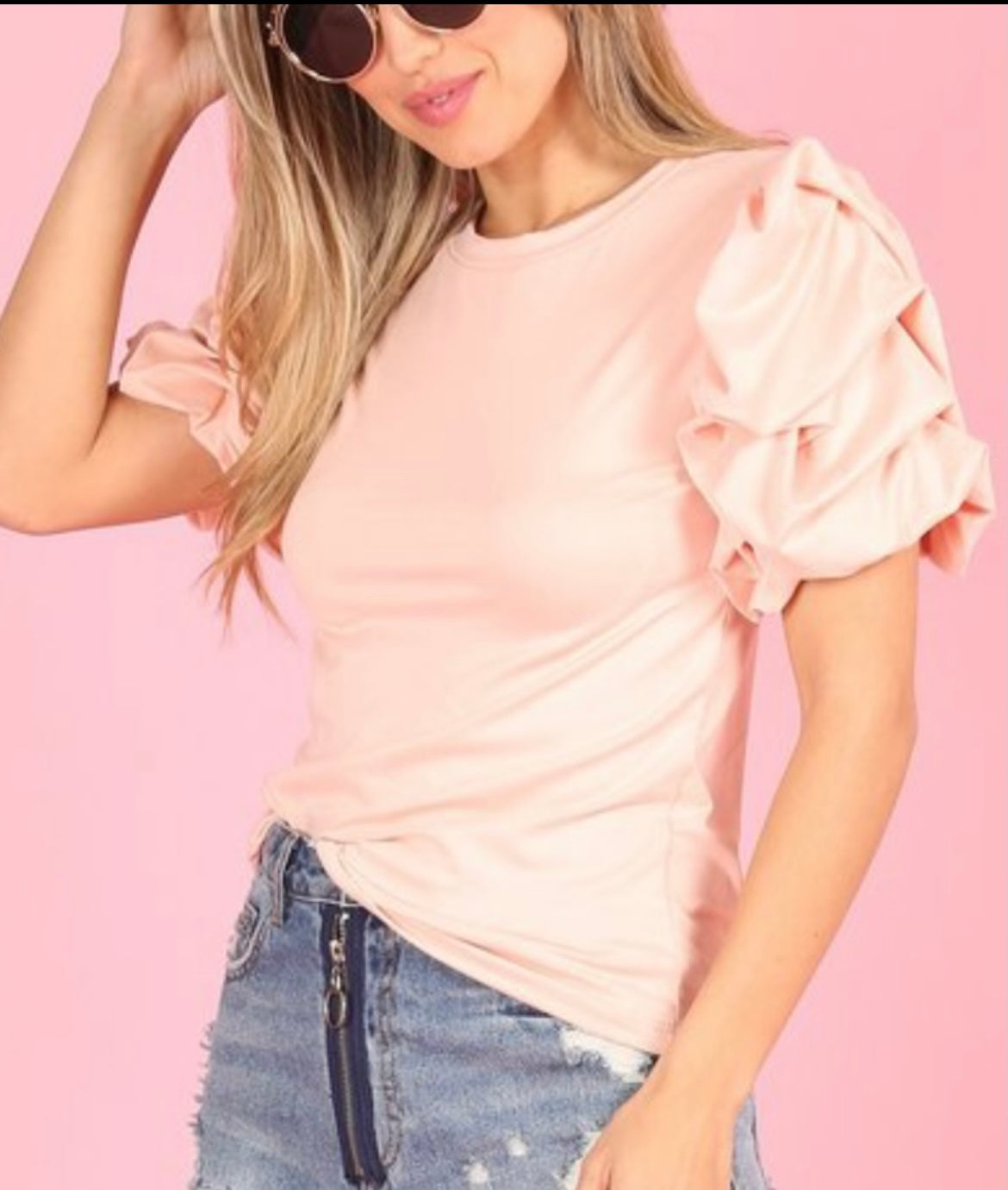 Peach Bubble Top