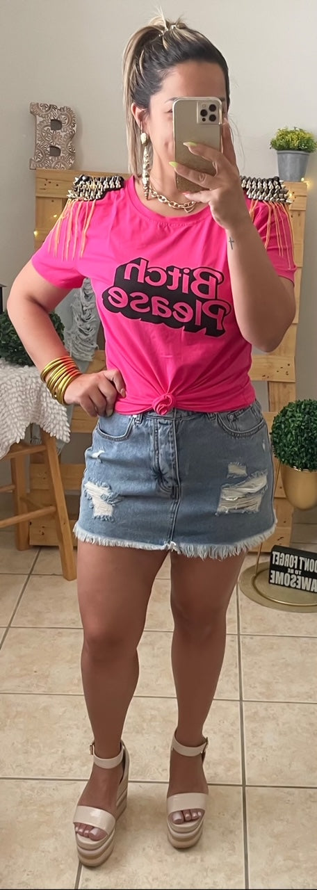 Medium Wash Denim Skirt