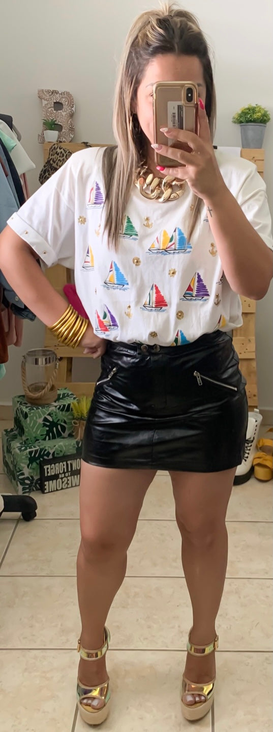 Leather Pocket Skirt