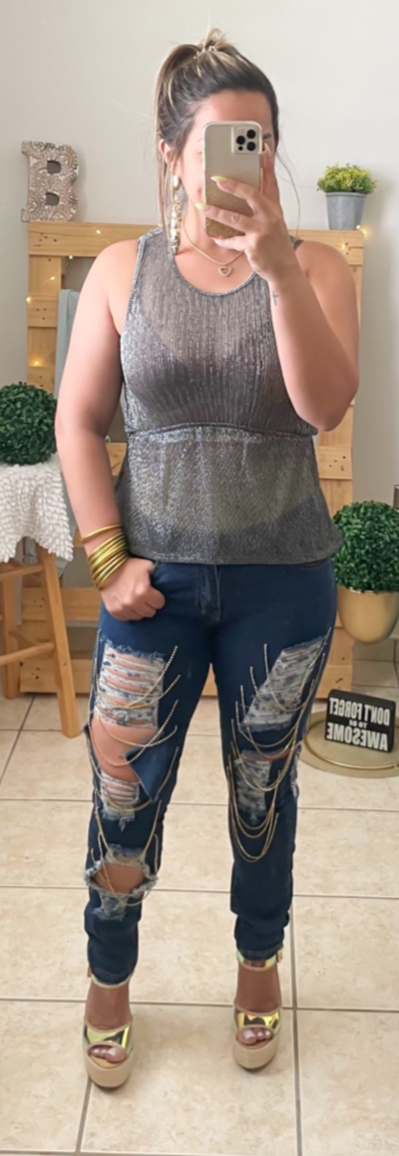 Chains Ripped Jeans