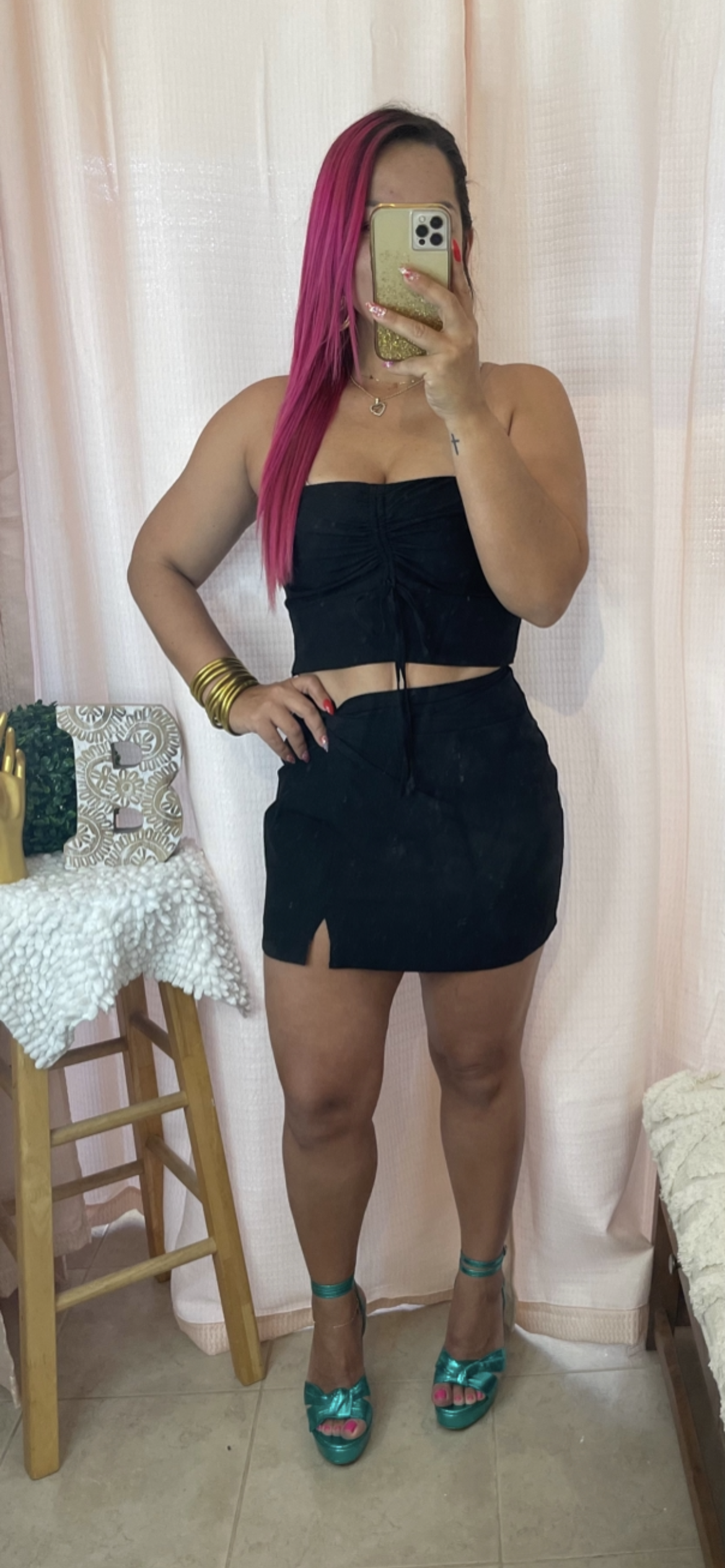 Strapless Ruched Crop Top