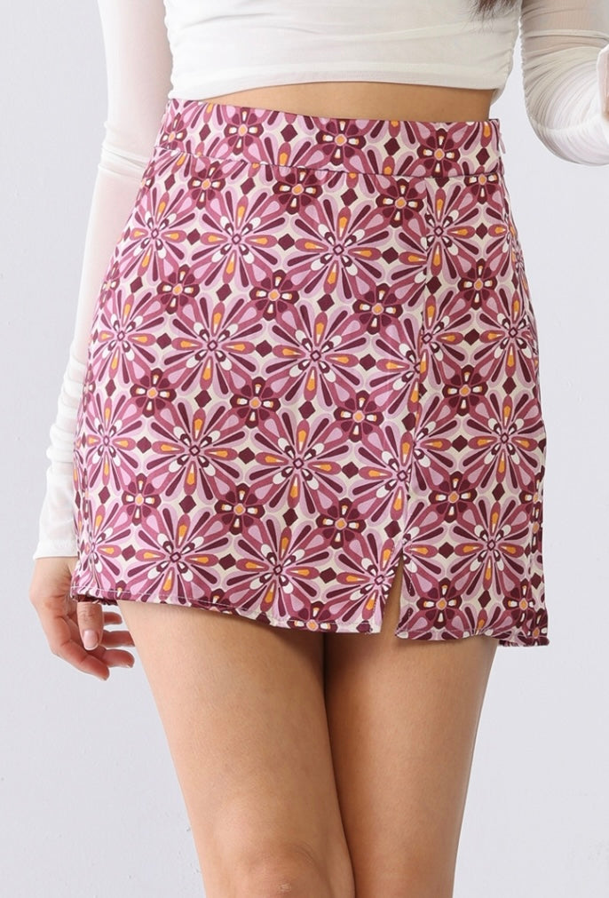 Purple Multi Floral Skirt
