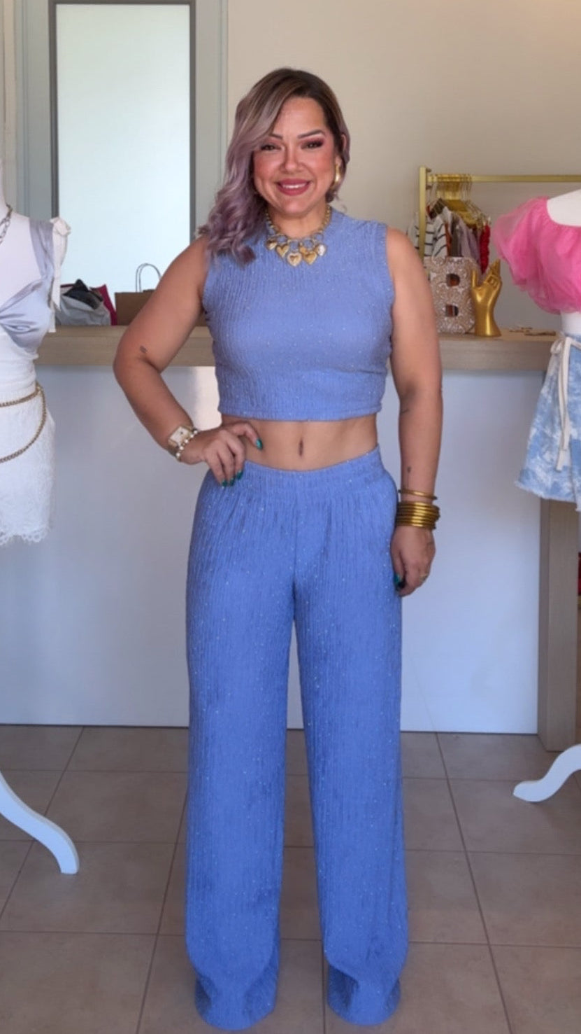 London Blue Pants Set