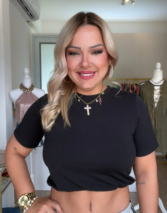 Black Drawstring Top