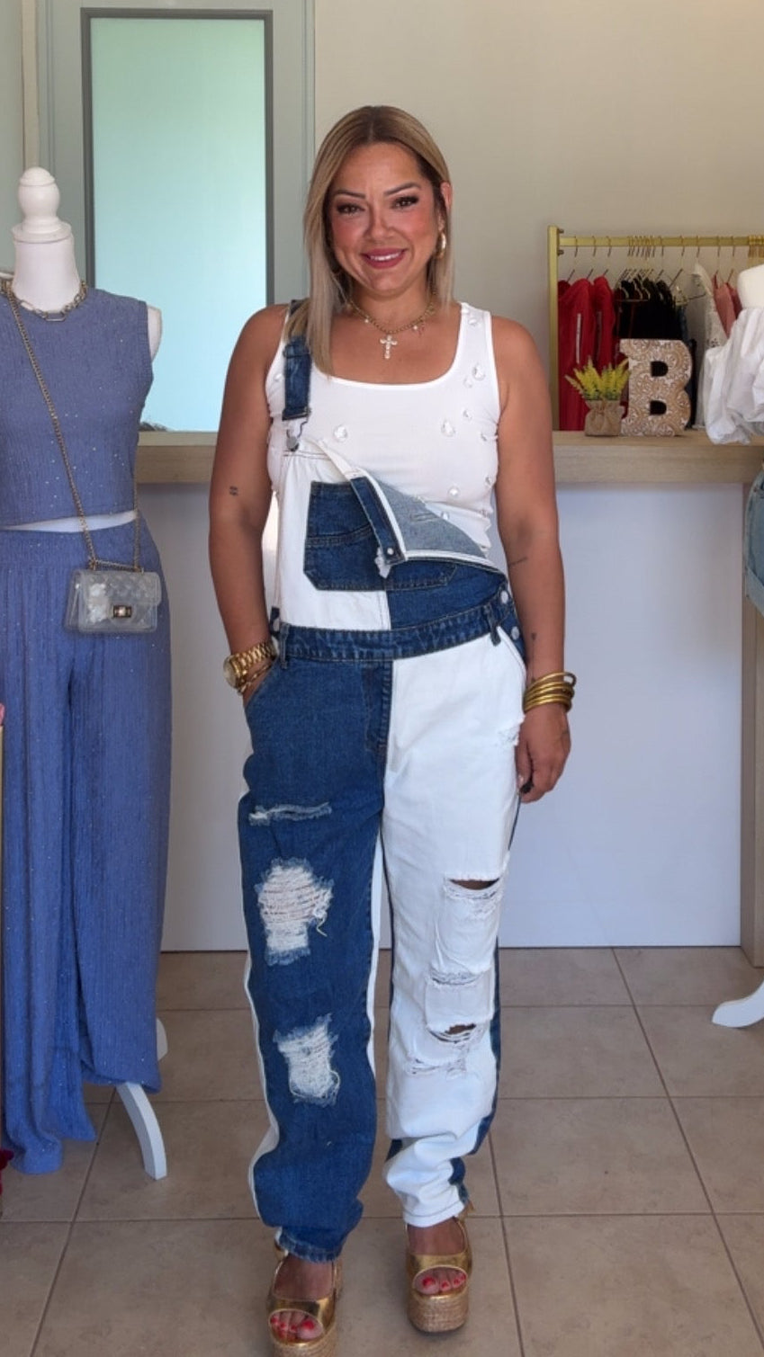 Denim/White Overall