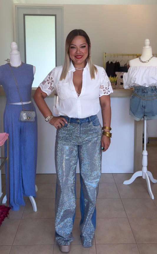Rhinestones Denim