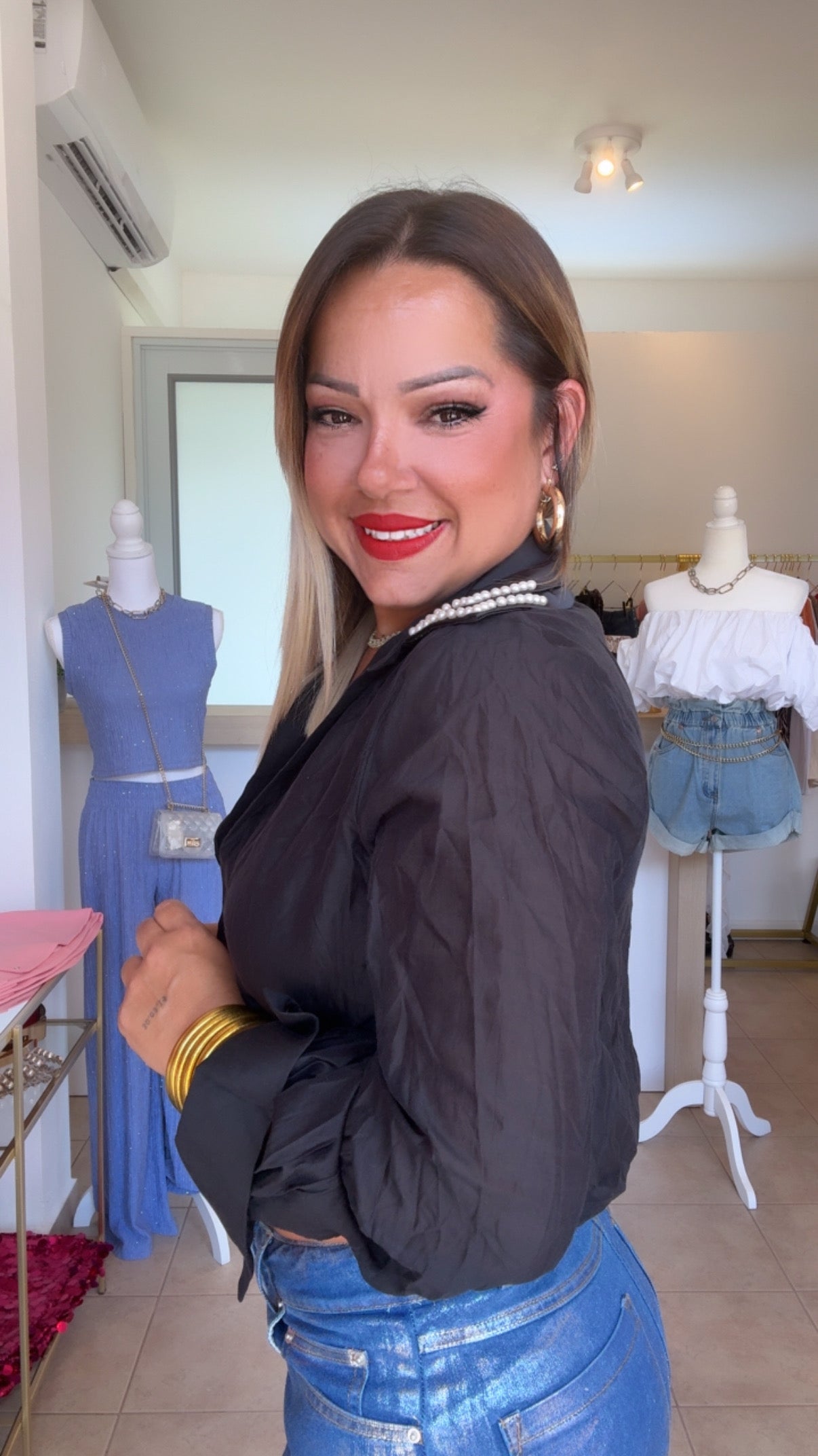 Black Pearls Blouse