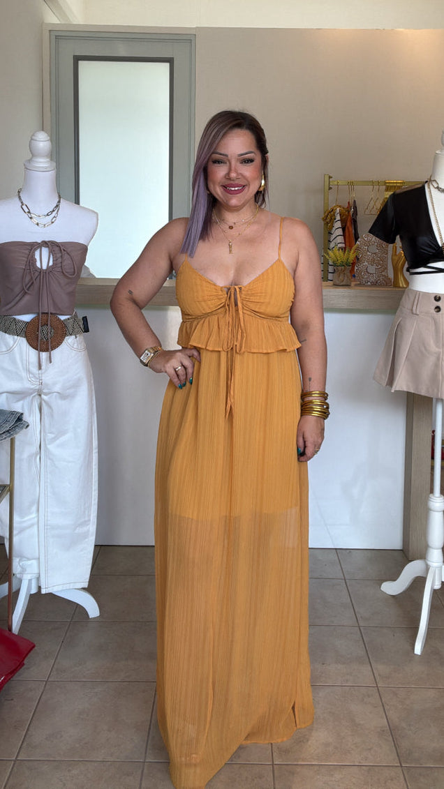Mustard Sheer Maxi