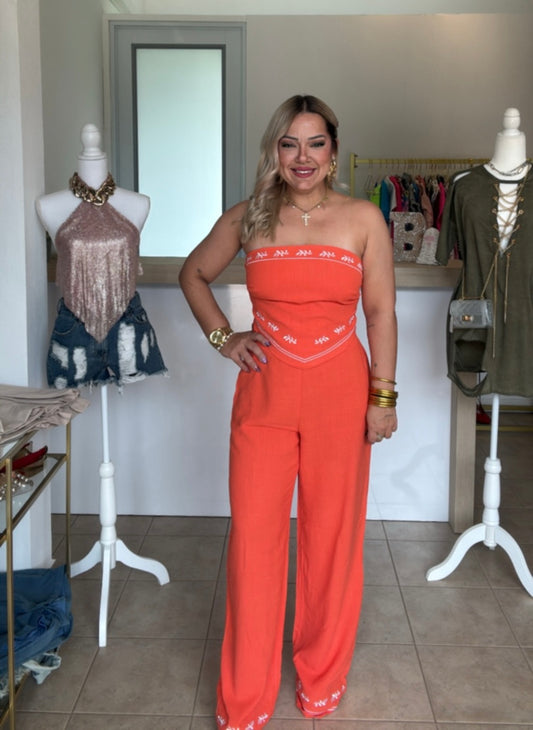 Coral Pants Set