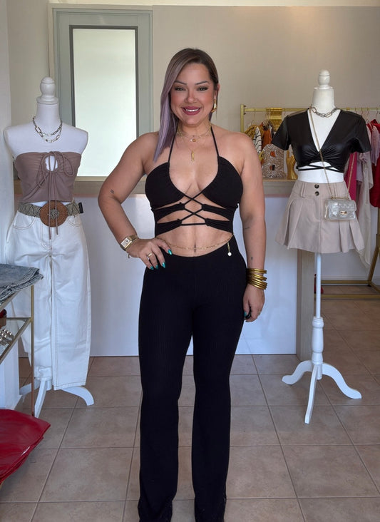 Black Flare Jumpsuit