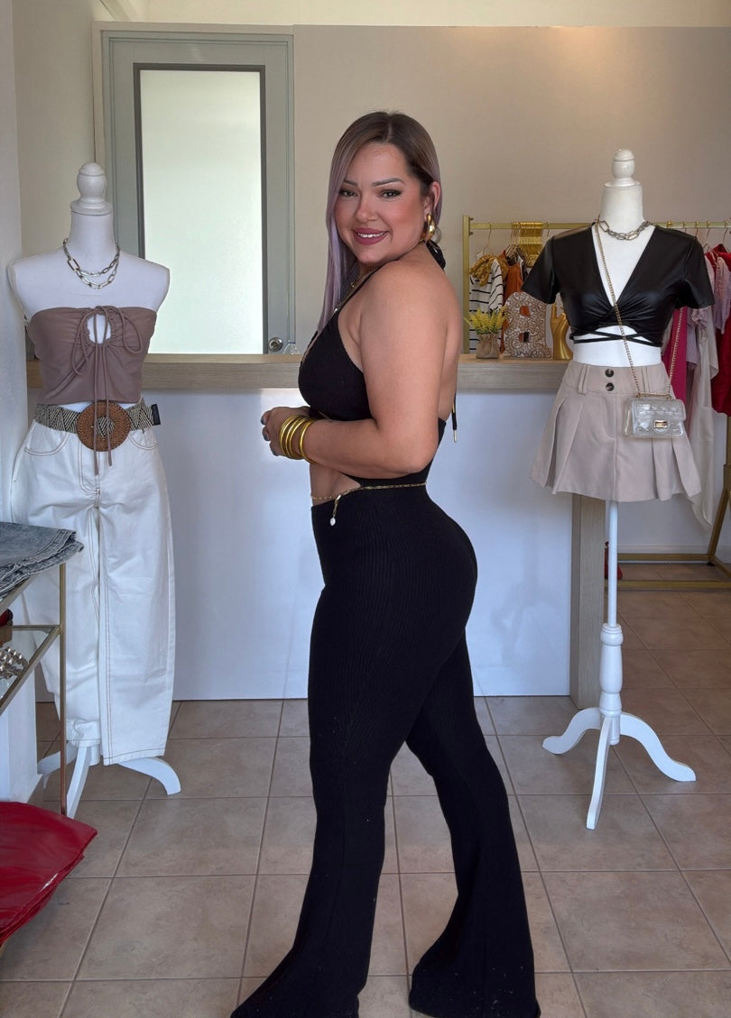 Black Flare Jumpsuit