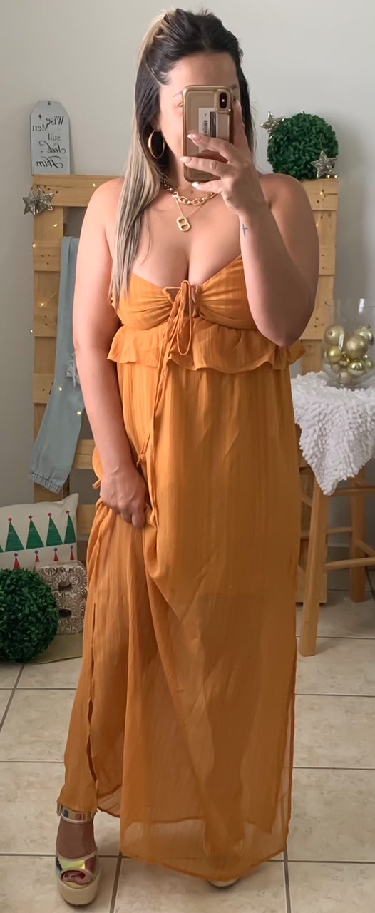 Mustard Sheer Maxi