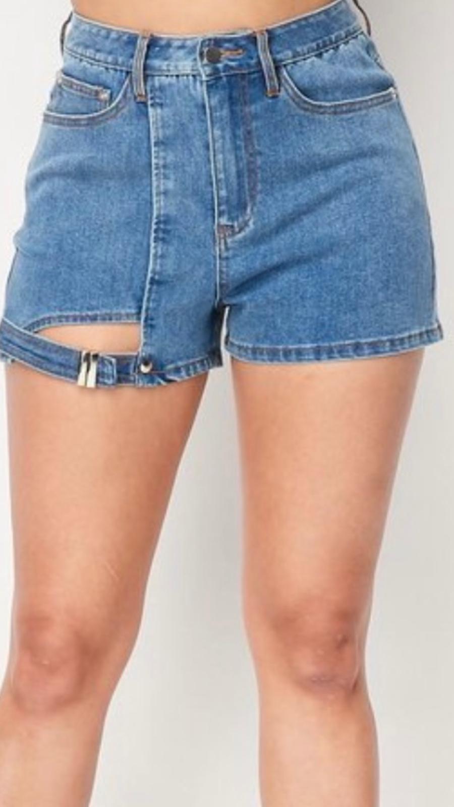 High Waist Buckle Short