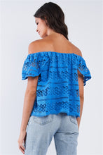 Load image into Gallery viewer, Off Shoulder Blue Top

