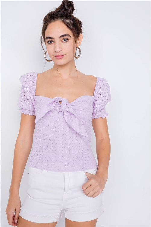 Lavander Eyelet Top