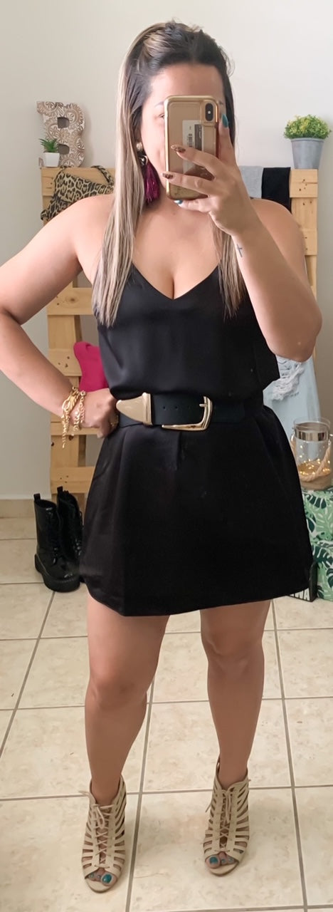 Satin Little Black Dress