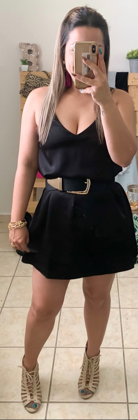 Satin Little Black Dress