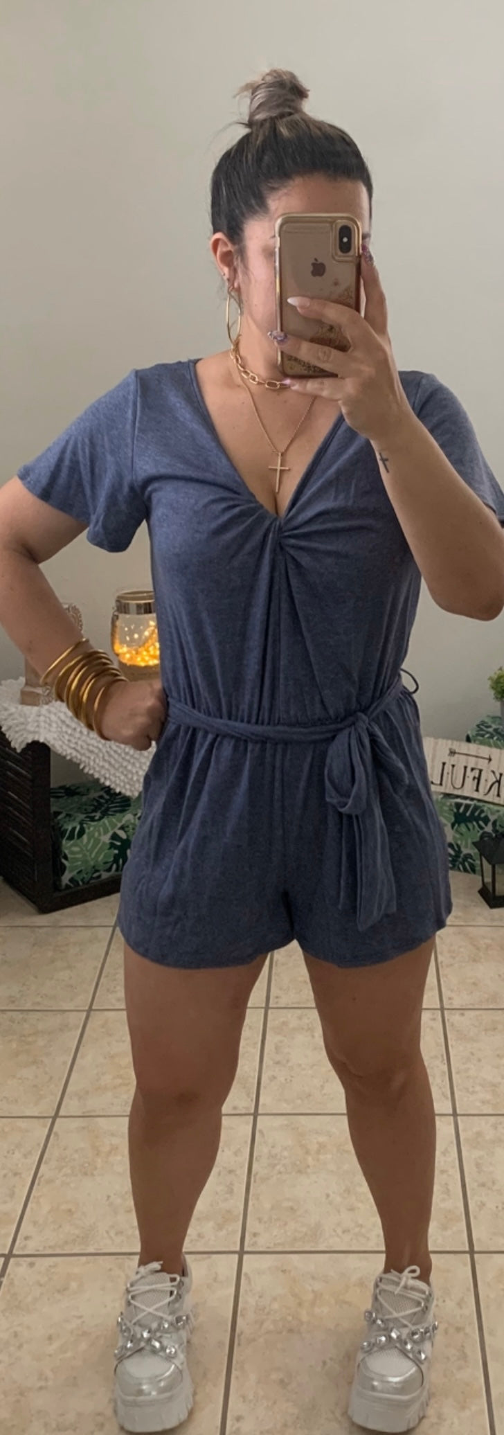 Navy Blue Romper