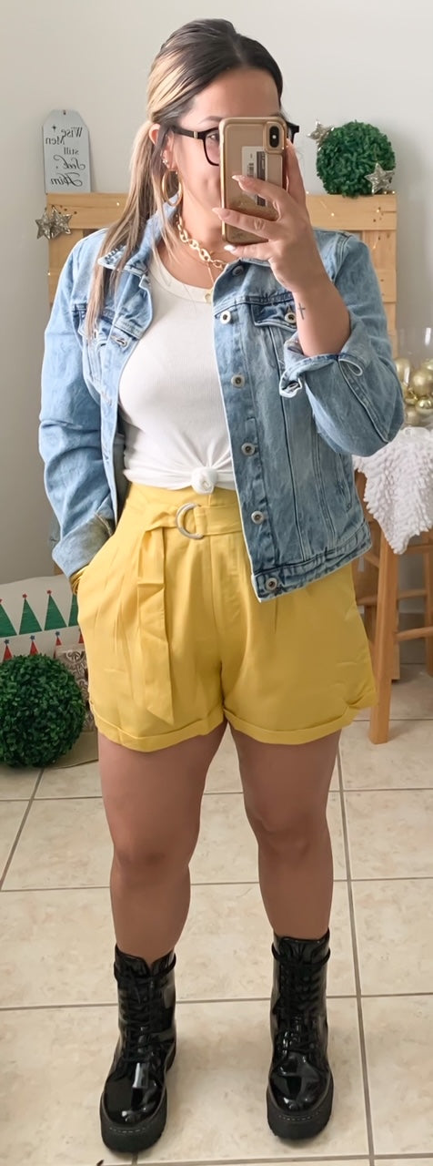 Yellow High Waist Short