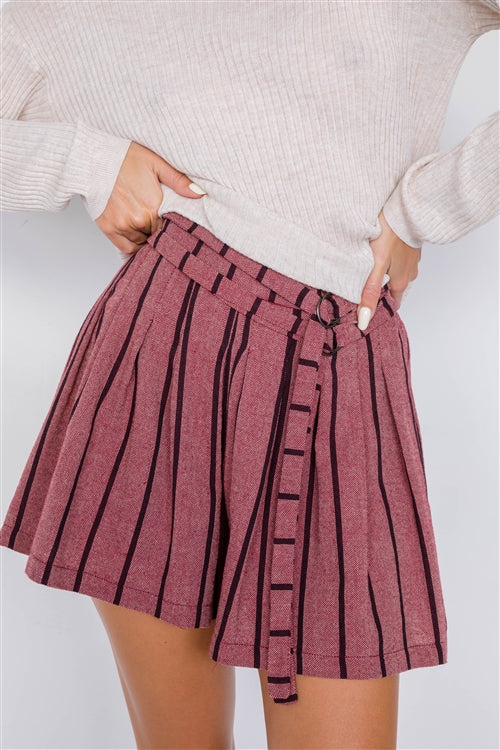Plum Stripes Short