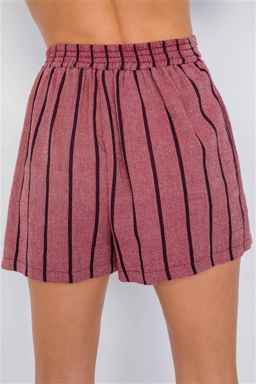 Plum Stripes Short