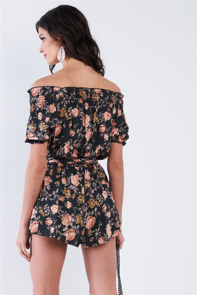 Hunter Green Floral Romper