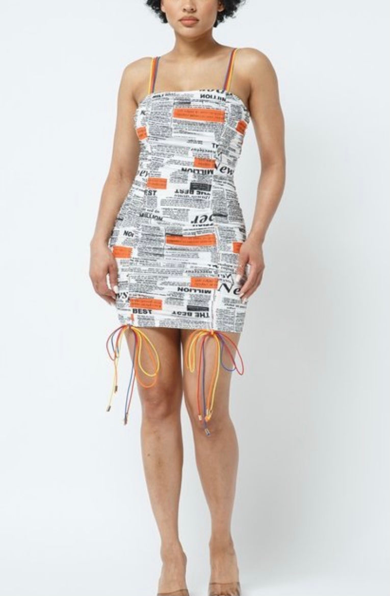 White Newspaper Dress